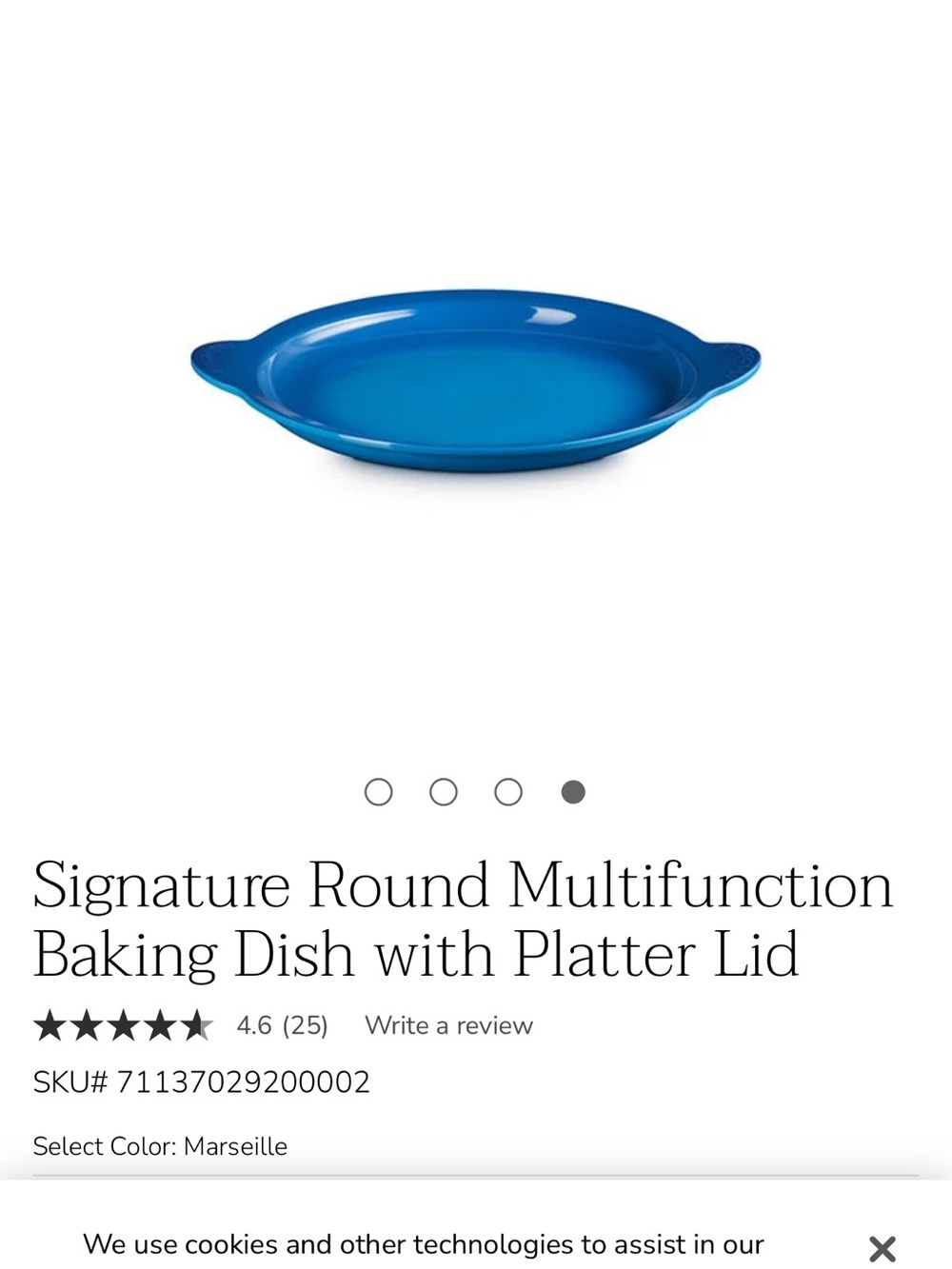 Le Creuset Azure Signature Round Multifunction Baking Dish with Platter Lid - Picture 3 of 12
